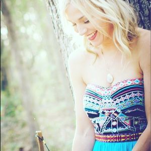 Floor length strapless Goddess Dress